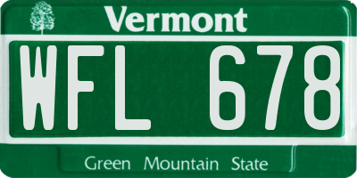 VT license plate WFL678