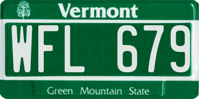 VT license plate WFL679