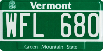 VT license plate WFL680