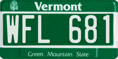 VT license plate WFL681