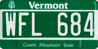 VT license plate WFL684