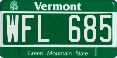 VT license plate WFL685