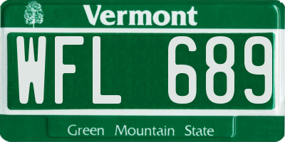 VT license plate WFL689