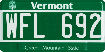 VT license plate WFL692