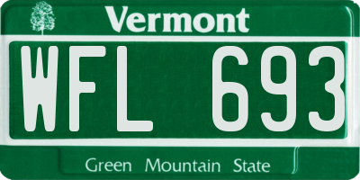 VT license plate WFL693