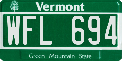 VT license plate WFL694