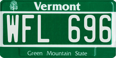 VT license plate WFL696