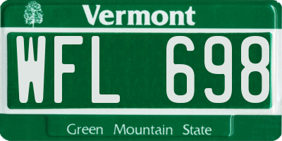 VT license plate WFL698