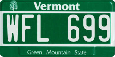 VT license plate WFL699