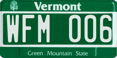 VT license plate WFM006