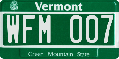 VT license plate WFM007