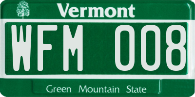VT license plate WFM008