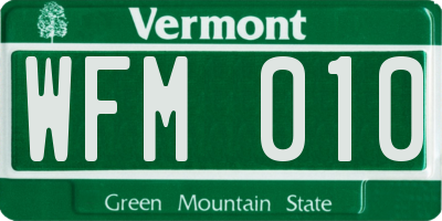 VT license plate WFM010