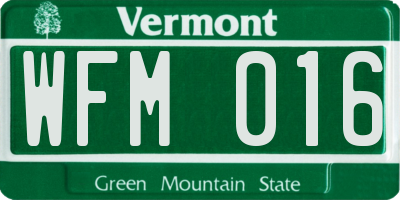 VT license plate WFM016