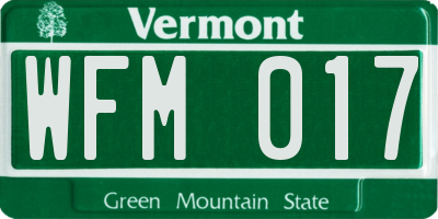 VT license plate WFM017