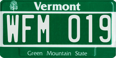 VT license plate WFM019