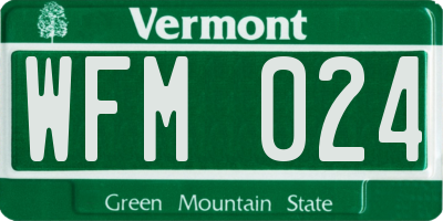 VT license plate WFM024