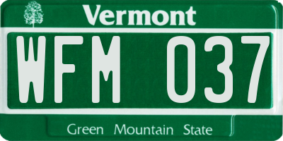 VT license plate WFM037