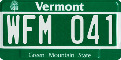 VT license plate WFM041