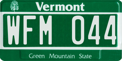 VT license plate WFM044