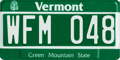 VT license plate WFM048