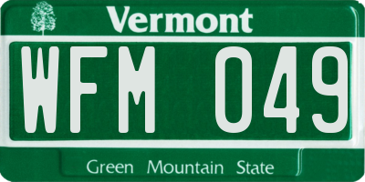 VT license plate WFM049