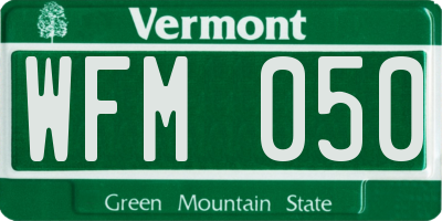 VT license plate WFM050