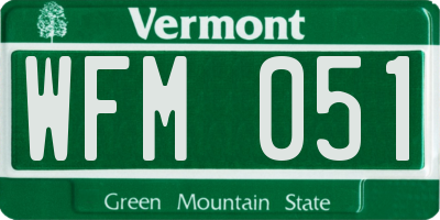 VT license plate WFM051