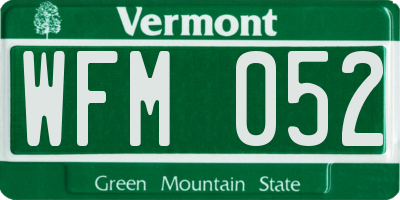 VT license plate WFM052