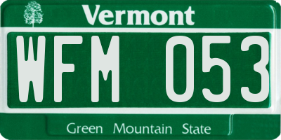 VT license plate WFM053