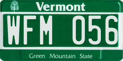 VT license plate WFM056