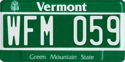 VT license plate WFM059