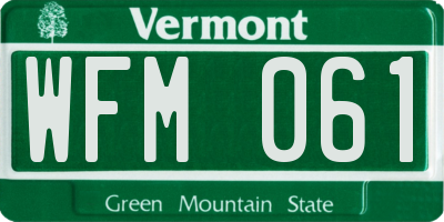 VT license plate WFM061