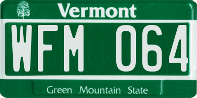 VT license plate WFM064