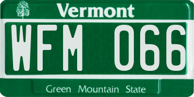 VT license plate WFM066