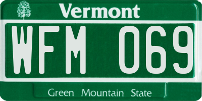 VT license plate WFM069