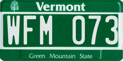 VT license plate WFM073
