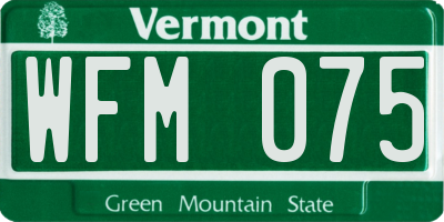 VT license plate WFM075