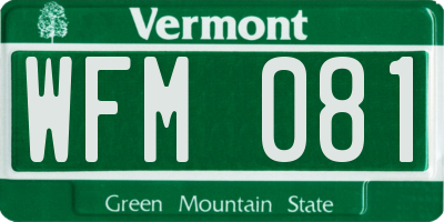 VT license plate WFM081