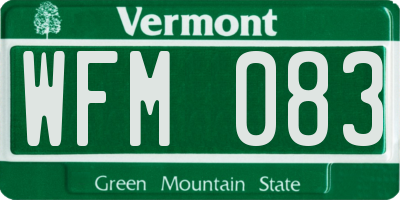VT license plate WFM083