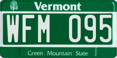 VT license plate WFM095