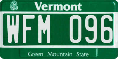 VT license plate WFM096