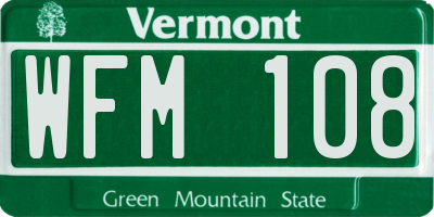 VT license plate WFM108