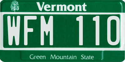 VT license plate WFM110