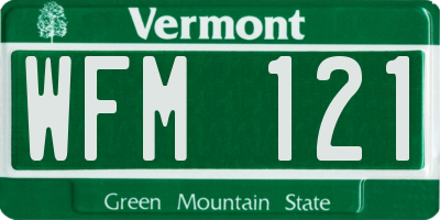 VT license plate WFM121