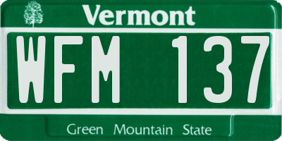 VT license plate WFM137