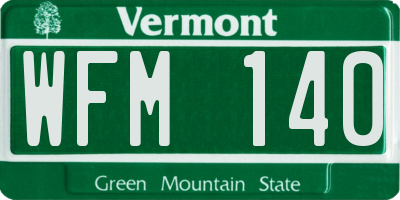 VT license plate WFM140
