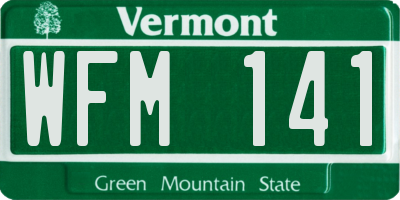 VT license plate WFM141