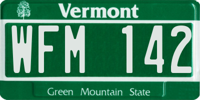VT license plate WFM142