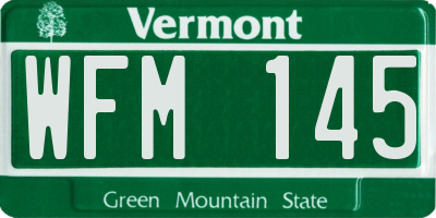 VT license plate WFM145